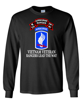 173rd Airborne N Company 75th Infantry Long-Sleeve Cotton T-Shirt-FF