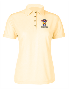 199th LIB M Company 75th Infantry Ladies Embroidered Moisture Wick Polo Shirt