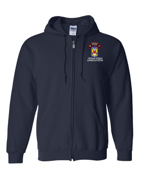 199th LIB M Company 75th Infantry Embroidered Hooded Sweatshirt with Zipper