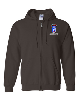 173rd Airborne N Company 75th Infantry Embroidered Hooded Sweatshirt with Zipper