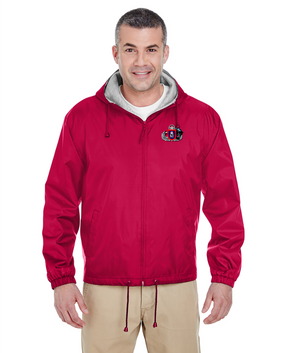 "1 Panther"  Embroidered Fleece-Lined Hooded Jacket 