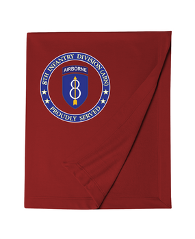 8th Infantry Division Airborne Embroidered Dryblend Stadium Blanket -Proud