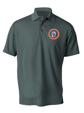  35th Signal Brigade (Airborne) Embroidered Moisture Wick Polo  Shirt-Proud