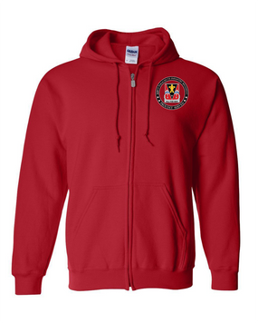 509th "Crest"  Embroidered Hooded Sweatshirt with Zipper