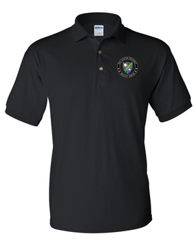 75th Ranger Regiment "DUI"  Embroidered Cotton Polo Shirt-Proud