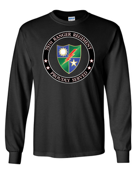 75th Ranger Regiment "DUI" Long-Sleeve Cotton T-Shirt -Proud  (FF)