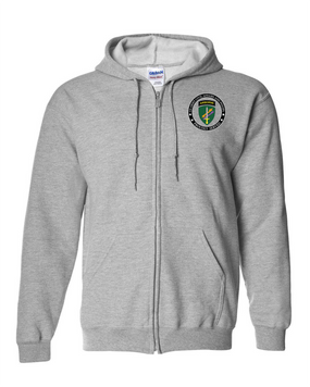 US Army Civil Affairs Embroidered Hooded Sweatshirt with Zipper-Proud