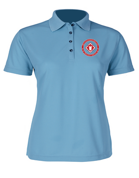 20th Engineer Brigade Ladies Embroidered Moisture Wick Polo Shirt-Proud