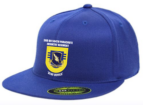 3-504th Crest & Flash Premium Embroidered Flexdfit Baseball Cap