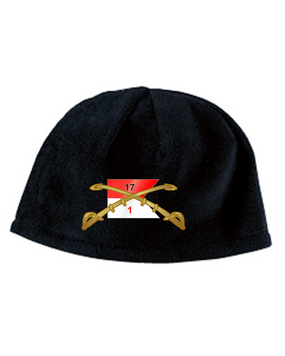 1-17th Cav Guidon Embroidered Fleece Beanie