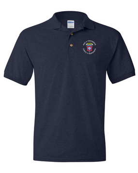 82nd Airborne "Once a Paratrooper-Ranger" Embroidered Cotton Polo Shirt