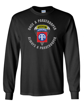 82nd Airborne "Once a Paratrooper-Ranger" Long-Sleeve Cotton Shirt
