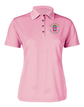 Ladies 82nd Airborne "Once a Paratrooper-Ranger"  Embroidered Moisture Wick Polo Shirt