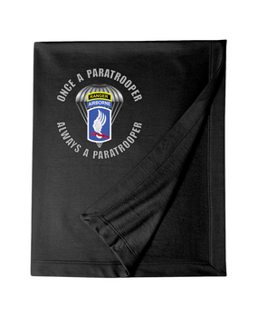 173rd Airborne "Once a Paratrooper-Ranger" Embroidered Dryblend Stadium Blanket