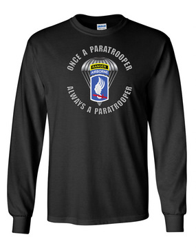 173rd Airborne "Once a Paratrooper-Ranger" Long-Sleeve Cotton Shirt 