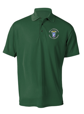 173rd Airborne "Once a Paratrooper-Ranger" Embroidered Moisture Wick Polo Shirt