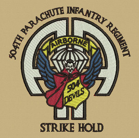 504th Parachute Infantry Regiment embroidered Van Heusen Silky Poplin Dress Shirt
