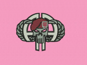 307th Combat Engineers Punisher No Text) Embroidered Fleece Beanie