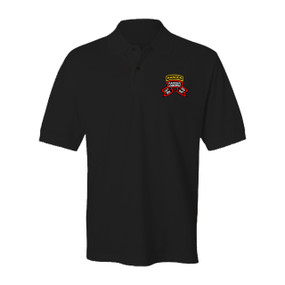 1-75 Ranger Battalion "Original Scroll"  w/ Tab Embroidered Cotton Polo Shirt