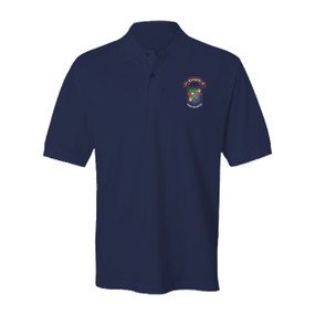 2-75 Ranger Battalion "New Flash" Embroidered Cotton Polo Shirt
