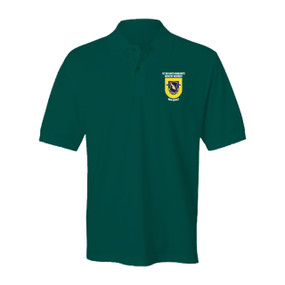 1- 504th Parachute Infantry Regiment "Crest & Flash"  Embroidered Cotton Polo Shirt