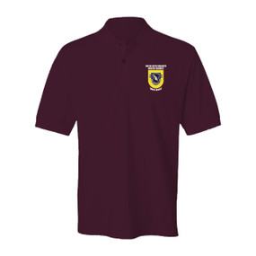 2- 504th Parachute Infantry Regiment "Crest & Flash"  Embroidered Cotton Polo Shirt
