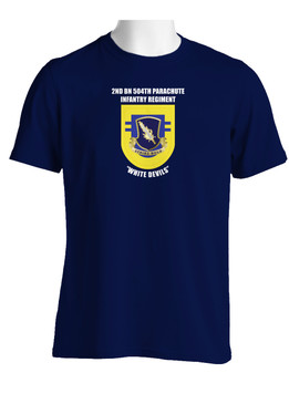 2-504th Parachute Infantry Regiment "Crest & Flash"  (Chest) Cotton Shirt