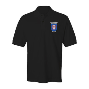 1/501st Parachute Infantry Regiment  "Crest & Flash"  Embroidered Cotton Polo Shirt