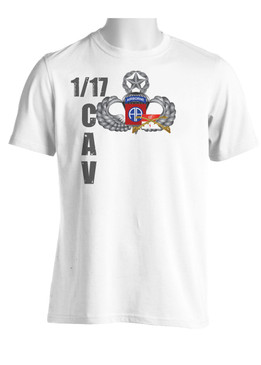 82nd w/ 1-17th Cavalry Guidon Moisture Wick Shirt