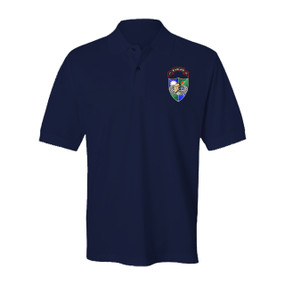 1-75th Ranger Battalion DUI - Tan Beret  Embroidered Cotton Polo Shirt