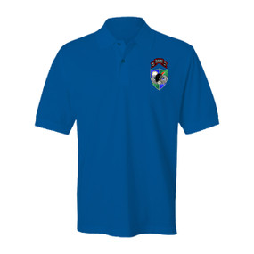 2-75th Ranger Battalion DUI-Original Scroll -Black Beret Embroidered Cotton Polo Shirt