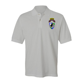 3-75 Ranger Battalion DUI-Black Beret w/ Ranger Tab Embroidered Cotton Polo Shirt