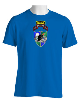 75th Ranger Regiment DUI-Black Beret w/ Ranger Tab (CHEST)  Cotton Shirt