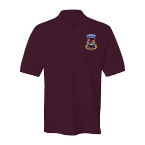 504th Parachute Infantry Regiment Crest w/ Skull & Wings Embroidered Cotton Polo Shirt
