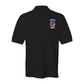 508th Parachute Infantry Regiment Crest w/ Skull & Wings Embroidered Cotton Polo Shirt