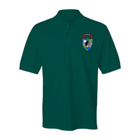 1-75th Ranger Battalion DUI -Black Beret Embroidered Cotton Polo Shirt