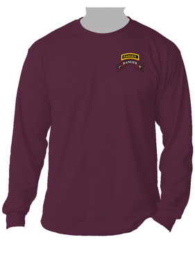 1-75th Ranger Battalion w/ Ranger Tab  Long-Sleeve Cotton Shirt (Pocket)