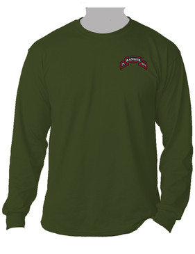 75th Ranger Regiment Scroll  Long-Sleeve Cotton Shirt (Pocket)