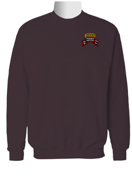 2-75th Ranger Battalion Original Scroll w/ Ranger Tab Embroidered Sweatshirt
