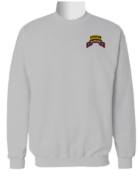 3-75th Ranger Battalion Scroll w/ Ranger Tab Embroidered Sweatshirt