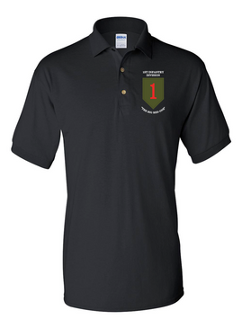 1st Infantry Division Embroidered Cotton Polo Shirt