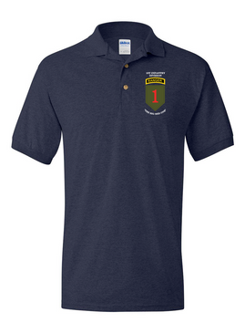 1st Infantry Division w/ Ranger Tab Embroidered Cotton Polo Shirt