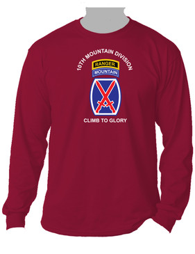 10th Mountain Division w/ Ranger Tab Long-Sleeve Cotton Shirt -(FF)