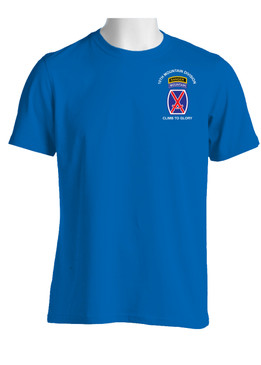 10th Mountain Division "Climb to Glory" w/ Ranger Tab Cotton T-Shirt-(P)