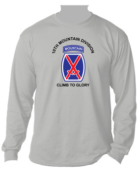 10th Mountain Division "Climb to Glory"  Long-Sleeve Cotton Shirt -(FF)