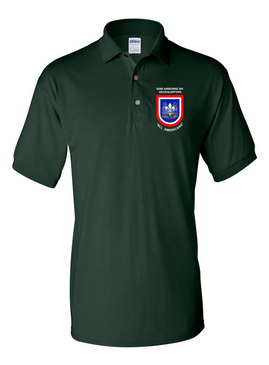 82nd Hqtrs and Hqtrs Battalion "Crest & Flash"  Embroidered Cotton Polo Shirt