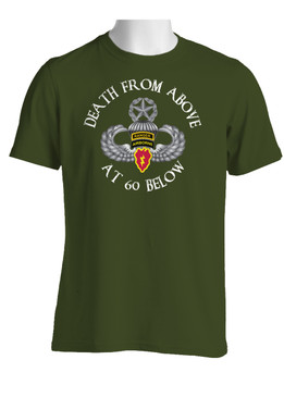 4th Brigade Combat Team (Airborne) w/ Ranger Tab  Cotton T-Shirt-(FF)