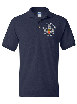 4th Brigade Combat Team (Airborne) w/ Ranger Tab Embroidered Cotton Polo Shirt