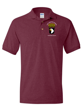 101st Airborne Division w/ Ranger Tab Embroidered Cotton Polo Shirt