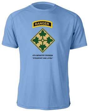 4th Infantry Division with Ranger Tab Moisture Wick Shirt -(FF)